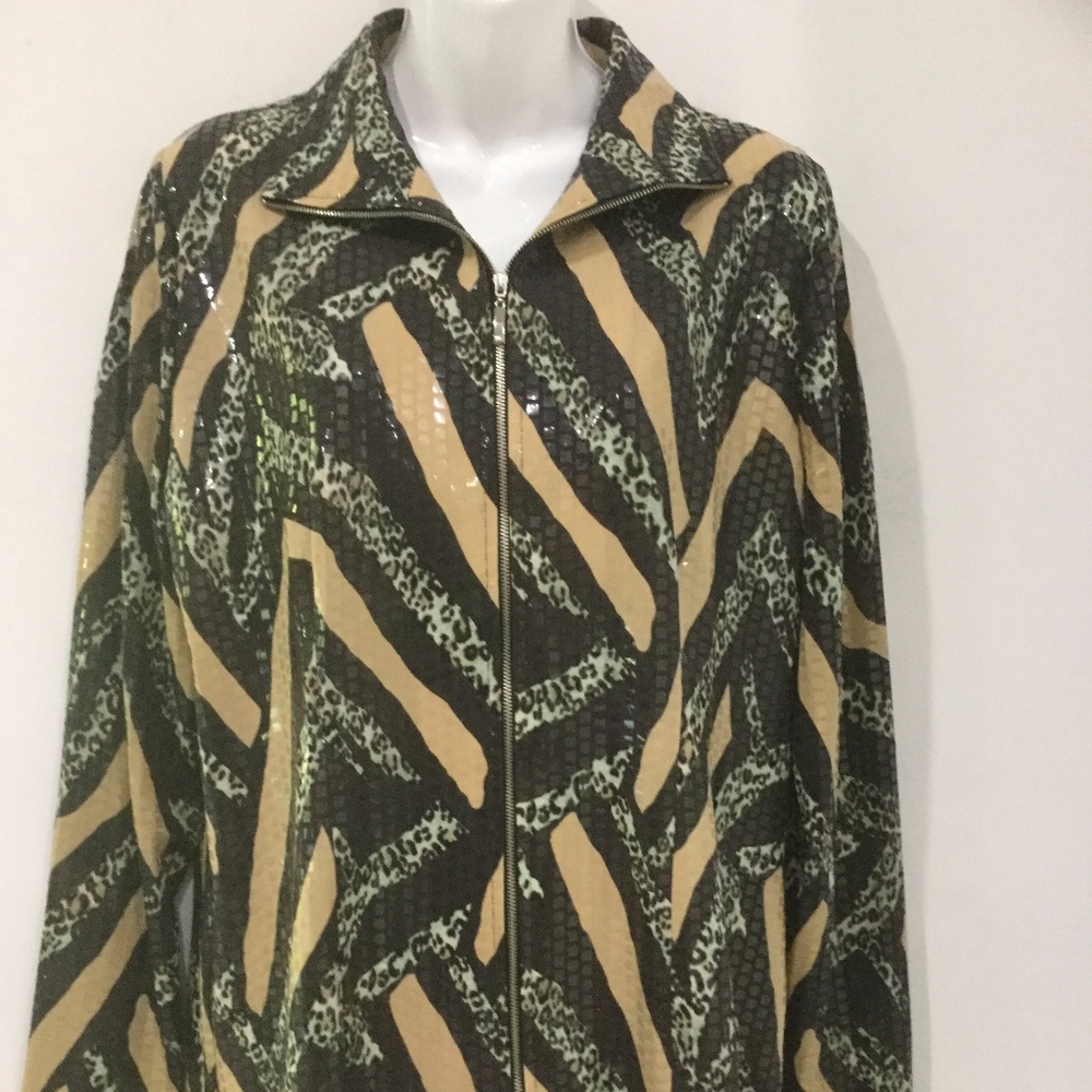 Exclusively Misook Ladies Animal Print Jacket Sz M